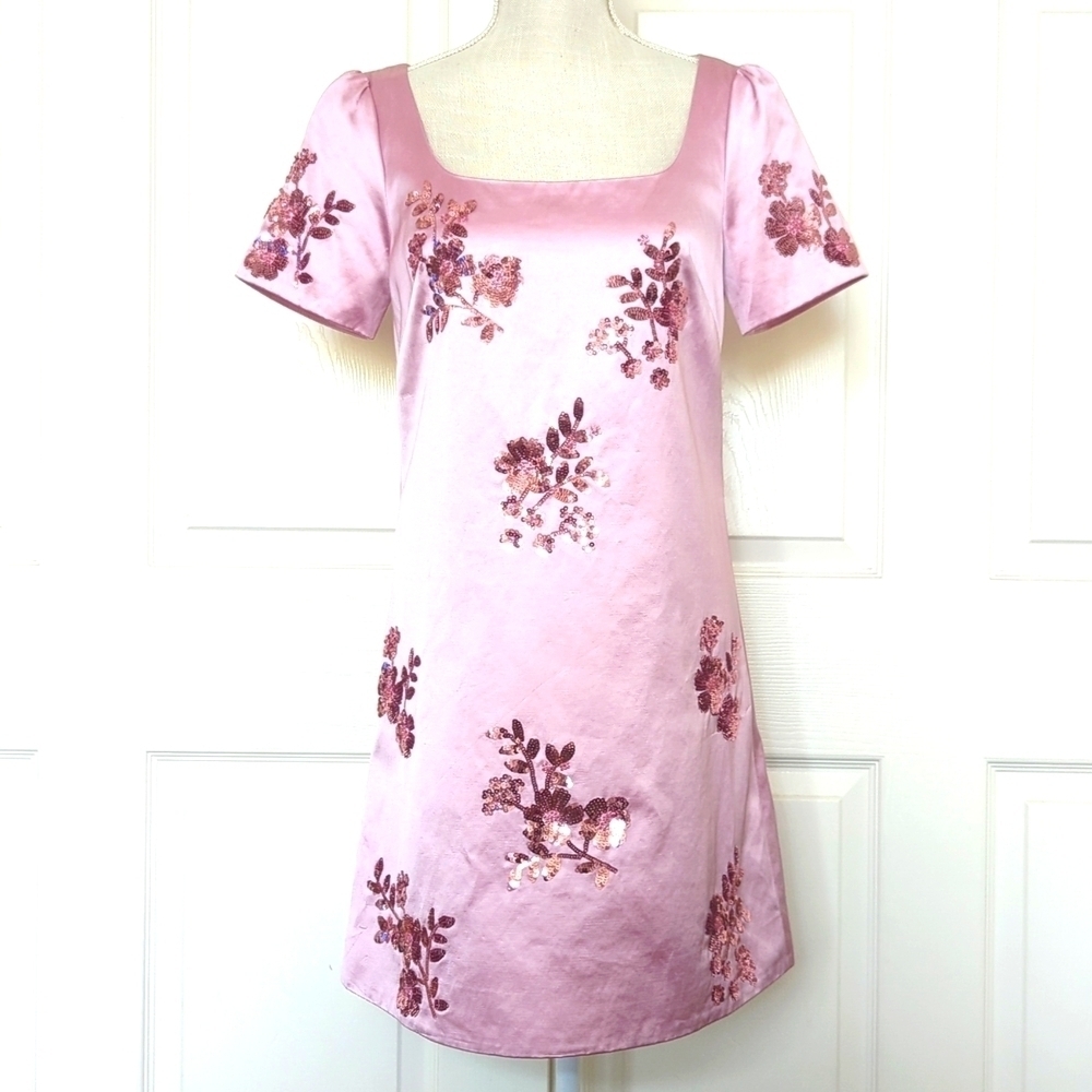 & Other Stories Pink Nahida Sequin Embroidered Mini Dress - Picture 5 of 11